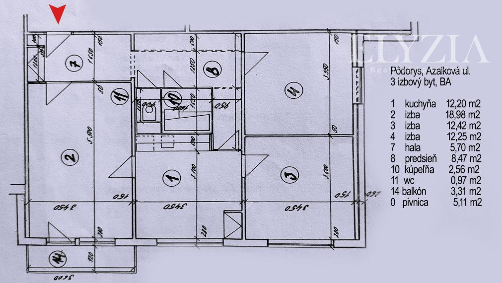 ..........PREDANÝ......... ELYZIA I PREDAJ 3 IZBOVÝ BYT 81,97 m2, Azalková ul., TOP LOKALITA, Ružinov, Ba II