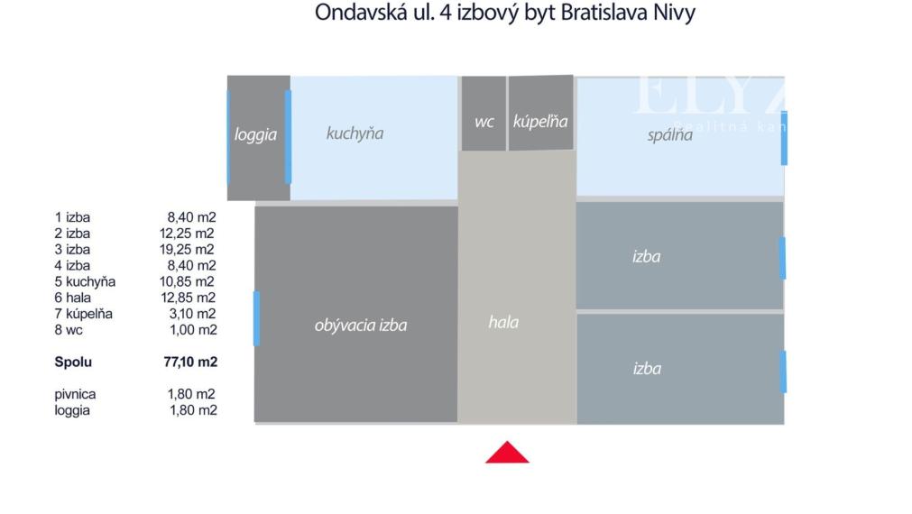 PREDANÝ!! ELYZIA I PREDAJ 4 IZB. BYT 82 m2, Ondavská ul., PRI ZIMNOM ŠTADIÓNE, Ružinov- Nivy, Ba II,
