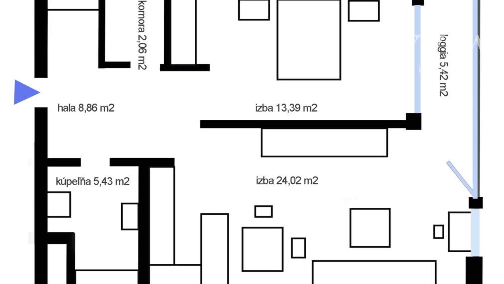 ELYZIA I PRENÁJOM 2 IZB. BYT 60 m2 S loggiou, pivnicou a parkovaním, ul Jégeho, Bratislava II