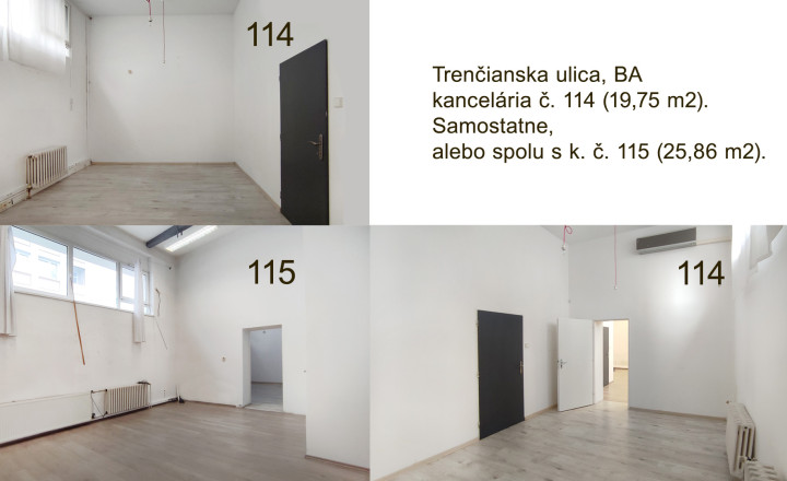 ELYZIA | TOP LOKALITA! PRENÁJOM kancelárie, vysoké stropy, Trenčianska ul.,Bratislava II