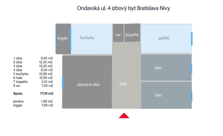 PREDANÝ!! ELYZIA I PREDAJ 4 IZB. BYT 82 m2, Ondavská ul., PRI ZIMNOM ŠTADIÓNE, Ružinov- Nivy, Ba II, - fotografia 7